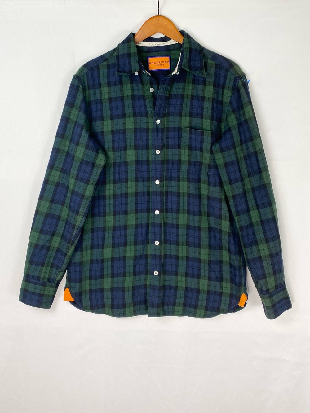 Rockridge Mens Tartan Oxford Button Down Plaid Top Size Large